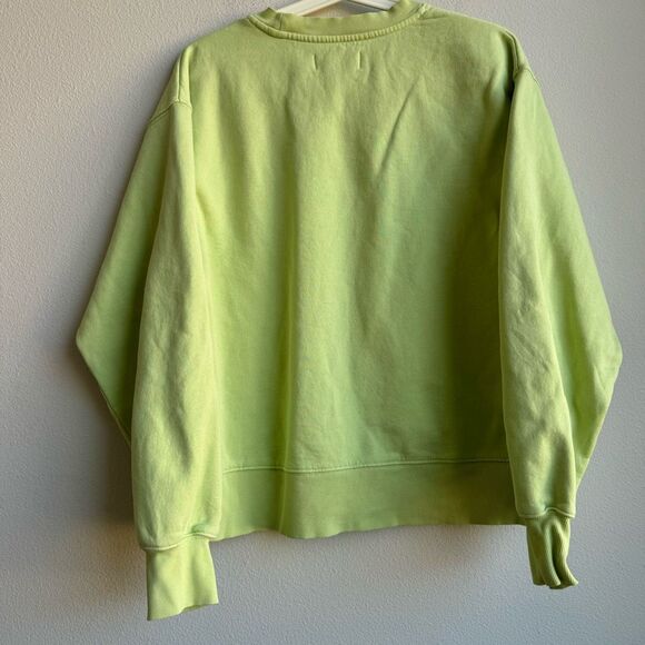$5/$25 Aritzia Tna Cozy Fleece Boyfriend Crew Sweatshirt Size 1 Bright Green - Picture 5 of 6